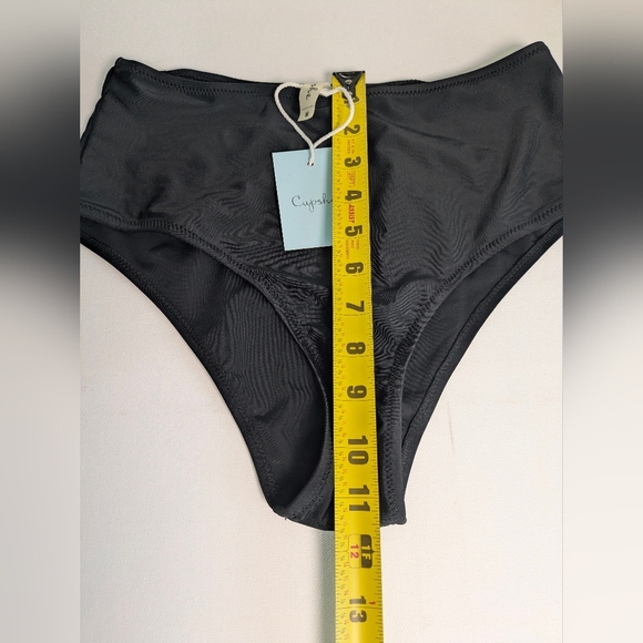 Cupshe New Swimsuit Bikini Bottom Size Medium Black High Rise - Picture 5 of 7